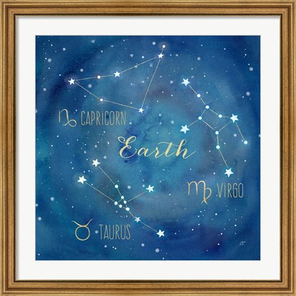 Framed Star Sign Earth Print