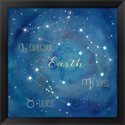 Framed Star Sign Earth Print