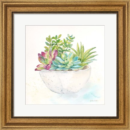 Framed Sweet Succulent Pots II Print
