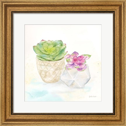 Framed Sweet Succulent Pots III Print