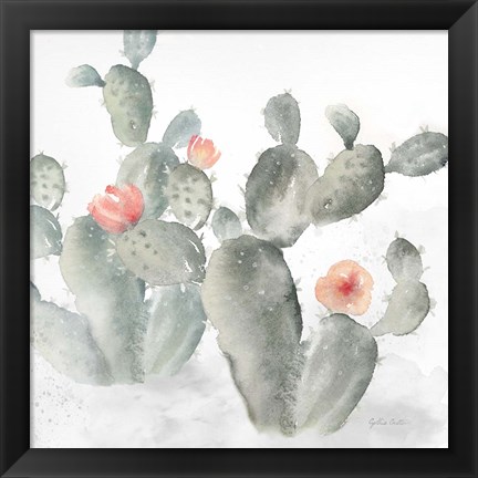 Framed Cactus Garden Gray Blush III Print