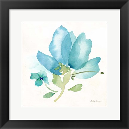 Framed Blue Poppy Field Single II Print