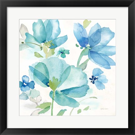 Framed Blue Poppy Field I Print