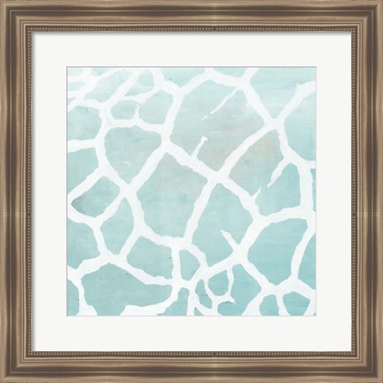 Framed Soft Animal Prints Blue Giraffe Print