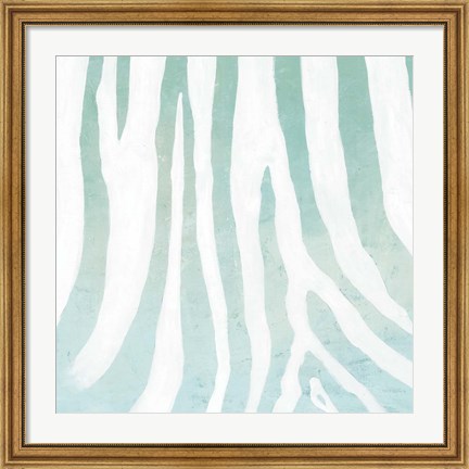 Framed Soft Animal Prints Blue Zebra Print