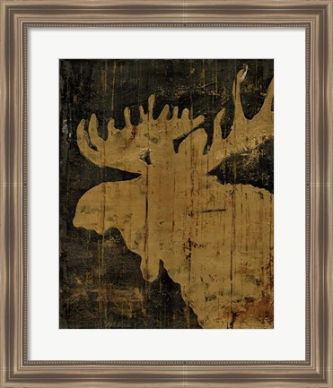 Framed Rustic Lodge Animals Moose Print