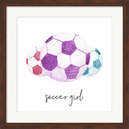 Framed Sports Girl Soccer Print