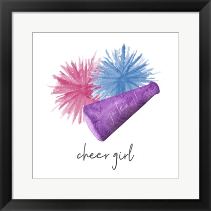 Framed Sports Girl Cheer Print