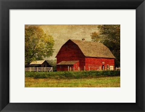 Framed Red Barn Print