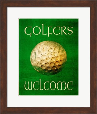 Framed Golfers Welcome Print