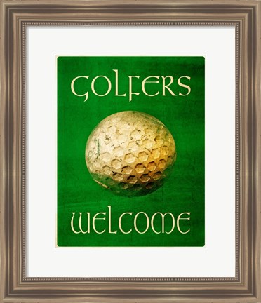 Framed Golfers Welcome Print