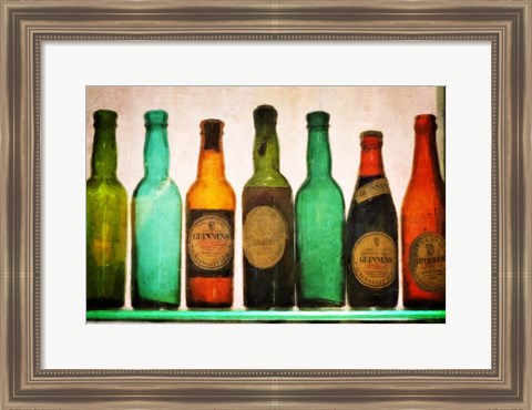 Framed Vintage Guiness Bottles Print