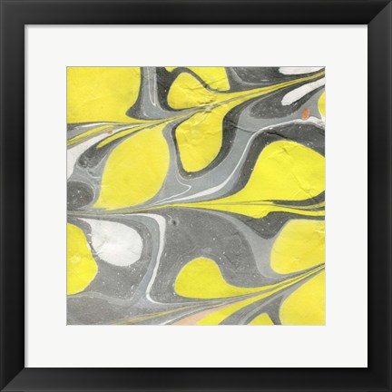 Framed Yellow and Gray Marble I Print