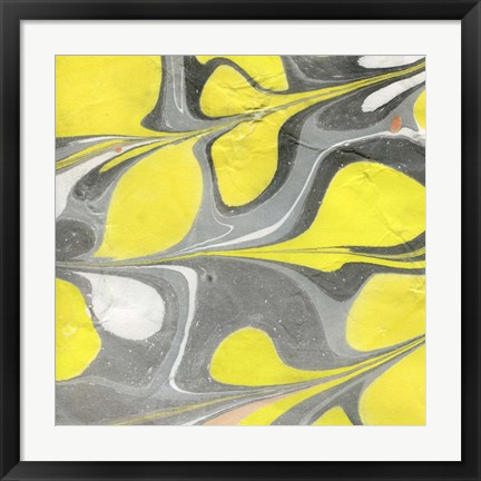 Framed Yellow and Gray Marble I Print