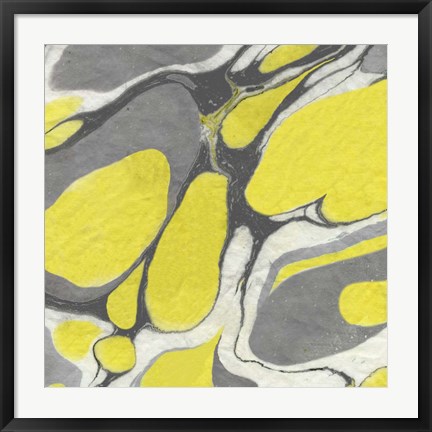 Framed Yellow and Gray Marble II Print