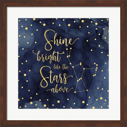 Framed Oh My Stars III Shine Bright Print