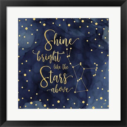 Framed Oh My Stars III Shine Bright Print