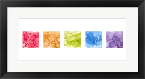 Framed Bright Mineral Abstracts Panel 5 across Print