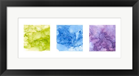 Framed Bright Mineral Abstracts Panel I 3 across Print