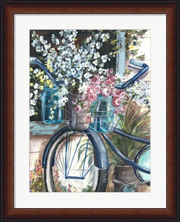 Framed Vintage Bike and Mason Jar Print