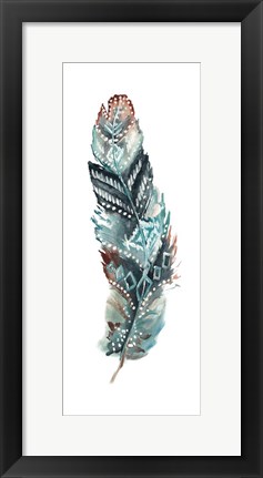 Framed Tribal Feather Single II Print