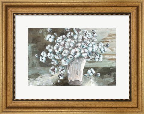 Framed Farmhouse Cotton Bolls Still life Print