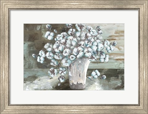 Framed Farmhouse Cotton Bolls Still life Print