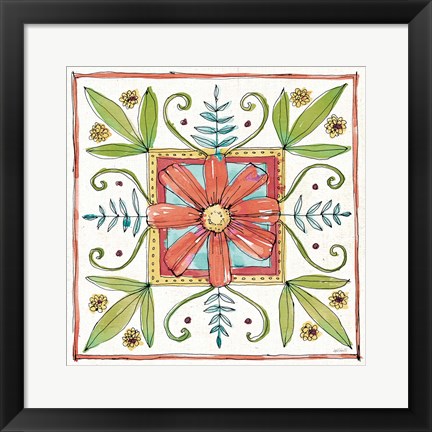 Framed Simply Petals XII Warm Print