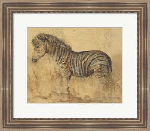 Framed Global Zebra Light Crop Print