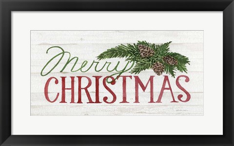 Framed Holiday Saying II on Wood Whitewash Dark Print