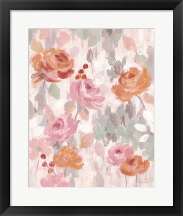 Framed Pastel Brocade I Print