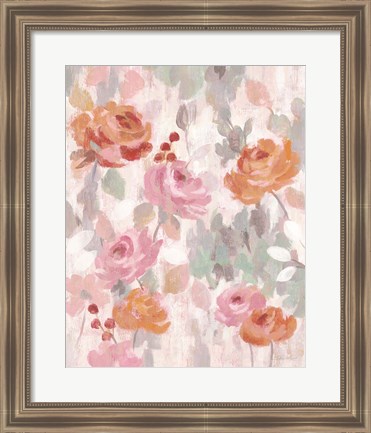 Framed Pastel Brocade I Print