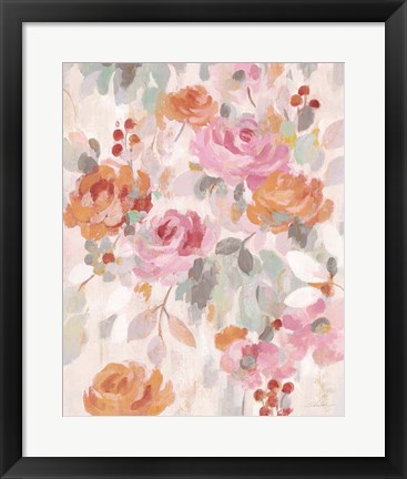 Framed Pastel Brocade II Print