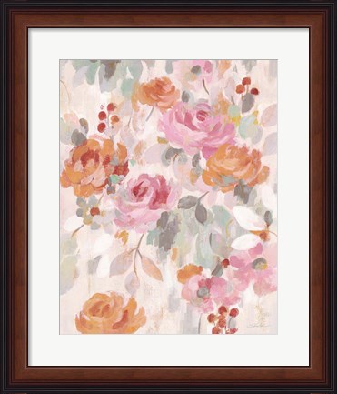 Framed Pastel Brocade II Print