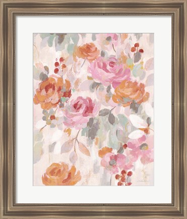 Framed Pastel Brocade II Print