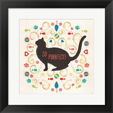 Framed Otomi Cats III Print