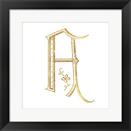 Framed French Sewing Letter A Print