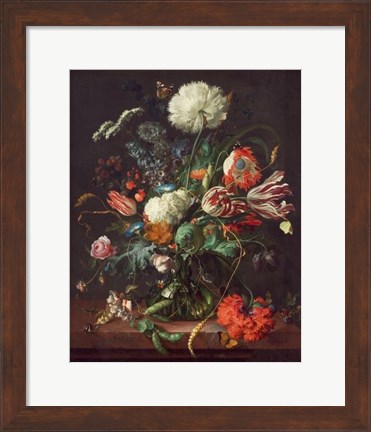 Framed Jan Davidsz de Heem, Vase of Flowers Print