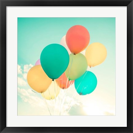 Framed Colorful Balloons Print