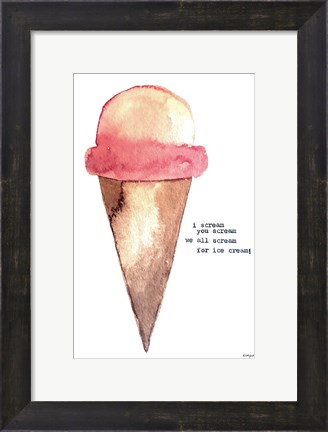 Framed I Scream for Ice Cream Print