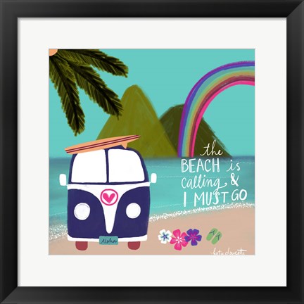 Framed Beach is Calling Print