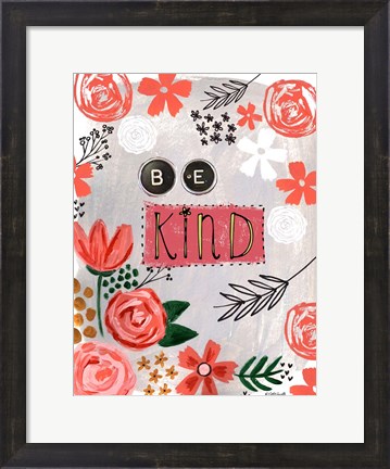 Framed Be Kind Floral Print