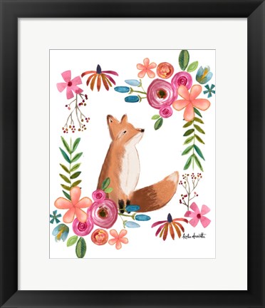 Framed Floral Fox Print