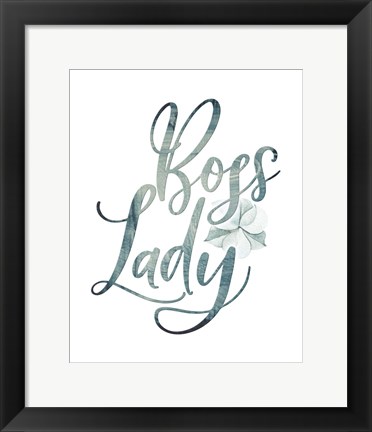 Framed Bossy Lady Floral II Print