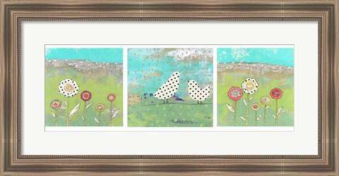 Framed Polka Dot Bird Set Print