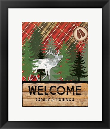 Framed Cabin Welcome Plaid II Print