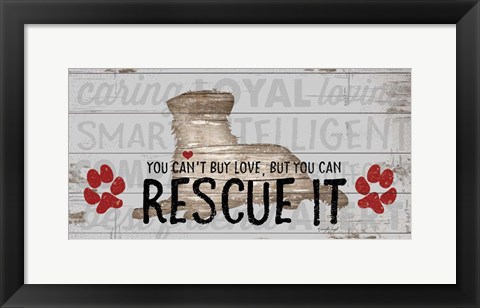 Framed You Can&#39;t Buy Love - Dog Print