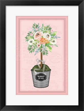 Framed Floral Topiary II - Pink Print