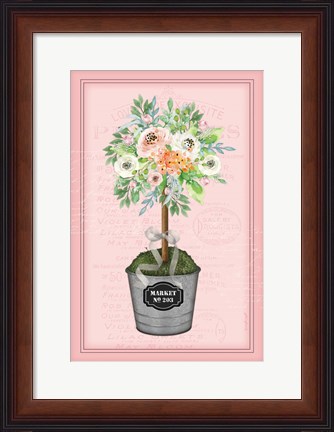 Framed Floral Topiary II - Pink Print