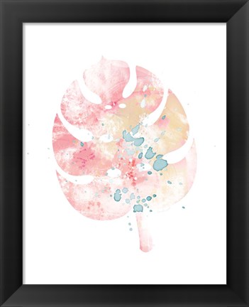 Framed Pink Leaf I Print